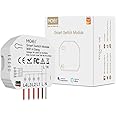 MOES WiFi Smart Alexa LED Light Switch Module, Wireless Remote Control 1 Way or 2 Way Multi-Control, Compatible with Smart Life Tuya App Alexa and Google Home, 4 Gang Only Support WiFi 2.4Ghz