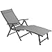 Produktbild OUMAN Liegestuhl Gartenstuhl verstellbar Klappliege aus Aluminium leicht, stabil für Terrasse, Balkon Camping Festival Grau