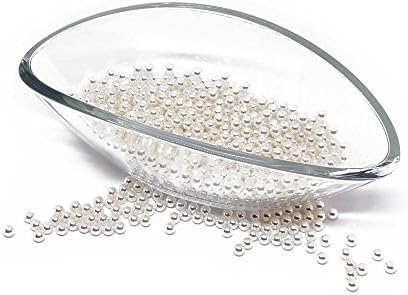 25 x No-Hole Pearls - Crafting Deco Decorative Beads Wax Pearls - Set - 8mm - White