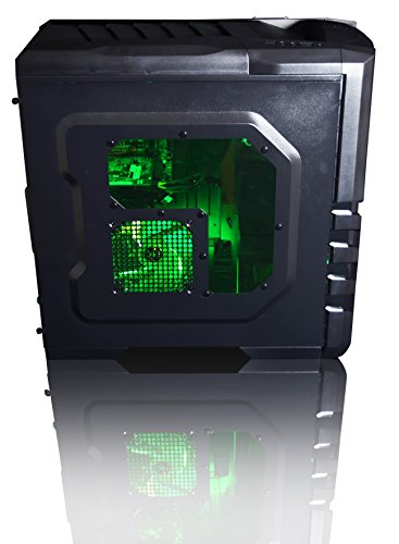 VIBOX Scope 1 Gaming PC – 3,9GHz AMD A4 Dual-Core APU, GT 710 GPU, preiswerte, Familien, Multimedia, Heim- & Bürocomputer, Desktop Gamer Computer mit Spielgutschein, Grün Innenbeleuchtung, lebenslange Garantie* (3,7GHz (3,9GHz Turbo) superschneller AMD A4-6300 Dual-Core-APU / CPU-Prozessor, Nvidia GeForce GT 710 1GB Grafikkarte GPU, 8GB DDR3 1600MHz RAM, 1TB (1000GB) SATA III HDD 7200rpm Festplatte, 400W 85+ Netzteil, CIT Vanquish Grün Gaming Geh§use, FM2+ Mainboard, Ohne Windows Betriebssystem) - 4
