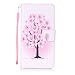 Produktbild Nancen Huawei Honor 8 (5,2 Zoll) Hülle Case Handyhülle Brieftasche Etui Lederhülle Schutzhülle Abdeckung Bookstyle Klappcase mit 2 Kartenslots 1 Wallet Tasche Handgelenk Seil Magnetverschluss Bracket-Funktion Full Silikon Weich Innenschale Gemaltes Muster [Rosa Pfirsich Baum]