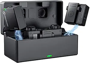 Hollyland Lark 150 Wireless Lavalier Microphone 2.4GHz Dual Mini Transmitters & 1 Receiver, Three Soundtrack Modes, 18h Long Using Time for DSLR Camera, Recording, Teaching, Meeting