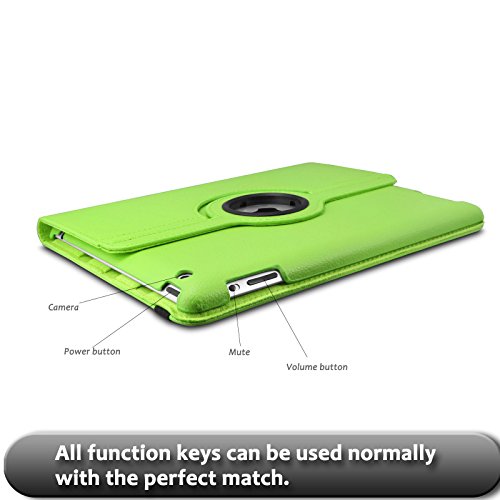 iPad 2 3 4 Hülle,Infiland PU Ledertasche lederhülle 360°Drehbarer Stand Smart Cover Case Schutzhülle Tasche Etui für Apple iPad 2,iPad 3, iPad 4(mit Auto Schlaf / Wach Funktion)(Grün) - 5