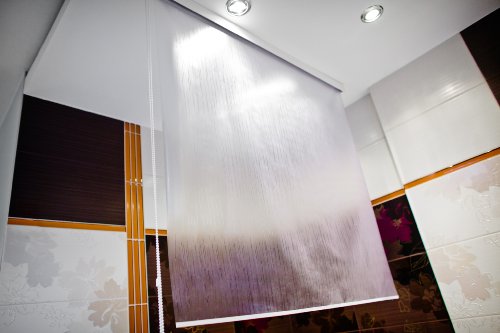 HALB-KASSETTEN DUSCHROLLO PEVA 140x240 cm DUSCHVORHANG NEU! MODELL MILKY DROPS! 140 BREIT 240 HOCH! SHOWER ROLLO CURTAIN!