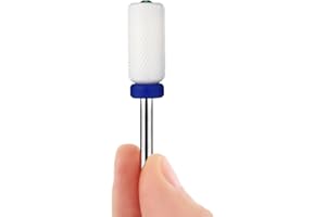 JCMaster Punta in Ceramica per Frese Unghie Professionale punta cilindrica decorata con Cristallo Ideale per rimozione Gel Semipermanente Nail Art assottigliare unghie spesse Grana Media