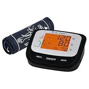 Dr. Odin Fully Automatic Digital Blood Pressure Monitor with Large Cuff BPM Monitor at Home BP Machine for Doctors (Black, 1 Year Warranty)