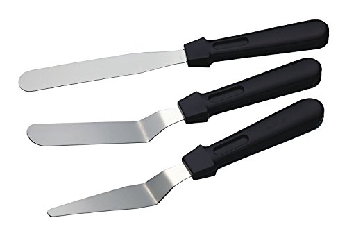 DRFUNDA 3 Winkelpaletten / Streichmesser / Tortenmesser / Glasurmesser / Icing Spatula Set / Streich-Palette