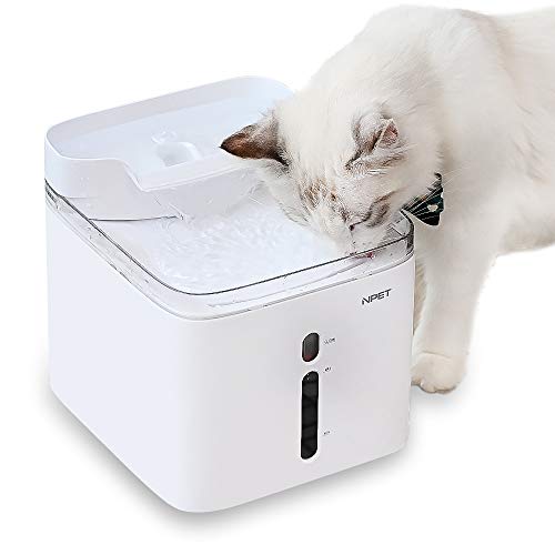 NPET Fontaine à Eau pour Chat Chien, Distributeur Eau Automatique pour Animal Domestique, Filtre Remplaçable, 2,5L Électrique et Ultra Silencieuse WF020