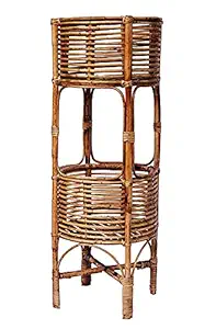 HM Services Handmade Bamboo Cane Wooden Planter Stand for Home, Living Room, Balcony, Indoor, Outdoor Garden, Flower Pot