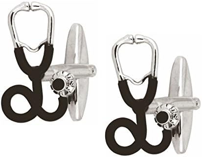 Stethoscope Rhodium Plate Cufflinks. Premium Quality Cufflinks from the Dalaco Novelty Collection. Luxury cuff links from the unsurpassed Dalaco range. Now with high quality presentation box and pen. Made in England.