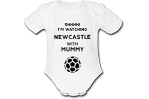 Fenyx SHHH! I'M WATCHING NEWCASTLE WITH DADDY MUMMY NANA GRANDAD CUTE FOOTBALL BABYGROW BABY VEST BABY GROW NEWBORN 0 3 6 9 12 18 24 MONTHS