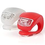 KooPower LED Bike Lights Set, 2 Pack, White & Red