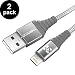Produktbild Lightning Kabel 1.8M, Coolreall 2 Stück Nylon iPhone Ladekabel Lightning USB Kabel [Apple MFI Zertifiziert] für iPhone X 8 7 6s 6 Plus SE 5s 5c 5, iPad Air 2 Mini 4 Pro, iPod Touch Nano. (Grau)