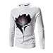 Produktbild ITISME TOPS Herren Long Sleeve Printed Pullover Sweatshirt Top Tee Outwear Bluse Schulter Riemen Runden Hals Ärmellos Ernte Oben Damen Bauchfrei Tops Crop Neckholder