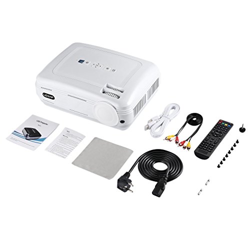 LESHP 1080P HD LCD Beamer, 3200 Lumens LED Heimkino Video Projektor Kontrast 3000:1 Support HDMI / VGA / AV / USB / SD fÃ¼r TV Laptop Computer Xbox iPhone Smartphone