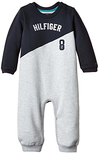 Tommy Baby-Boys HWK Coverall Long Sleeve Romper, Grey, 6-9 Months (Manufacturer Size:74)