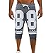 Produktbild Shorts Herren Sommer LHWY Mode Männer Outdoor Slim Fit Sporthosen Brief Drucken Sport Casual Shorts Laufen Fitness Knielange Hose (L, Grau)