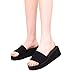 Produktbild Elecenty Sommerschuh Hausschuhe Damen Schuh,Peep-Toe Keilabsatz Mädchen Bequem Schuhe Slipper Plattform Shoes Strandschuhe Frauen Sandalen Offene Damenschuhe Abendschuhe (39, Schwarz)