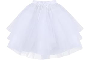 iiniim Enagua Niña Comunion Enagua Corto Aro Enagua para Chicas Disfraz Cancán Rockabilly Boda Cerebración Enaguas Miriñaques Retro Falda Fiesta Tutú Vestido Ballet Danza