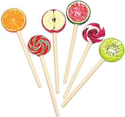 Smooth Plastic Cartoon Lollipops Pen Set,Ballpoint Pen for Student Award Gift, Kids Birthday Present,0.5mm,Pack of 6 Pcs