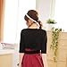 New Womens 1/2 Sleeves Crew Neck Shawl Flower Bowknot Bolero Shrug Top