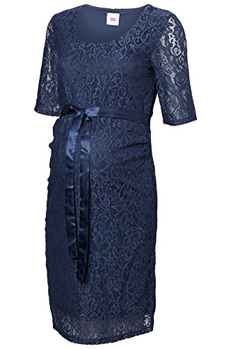 Mamalicious Lacy 2/4 Maternity Special Occasion Party Dress Navy (Large 12-14)
