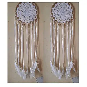 Shubh Enterprises Dream Catchers Wall Hangings For Home Decor Bedroom Livingroom Balcony Car Garden Party Cafe Handmade Dreamcatcher For Positivity Feathers Hanging Wall Decoration Items For Kids Room (Pack of 2, 8L x 24H Inches)