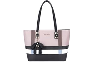 Gallantry - Grand Sac à Main Femme Elégant - Sac Cours Lycée Format A4 Taille XL - Cabas Shopping Rayures Multicolore - Sac Ville Porté Epaule - Fourre-Tout Poches Multiple - Mode Chic