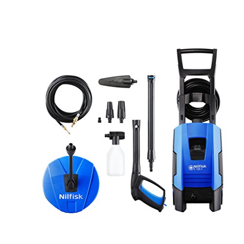 Nilfisk Compact 135 Bars Nettoyeur Haute Pression (Inclus Nettoyeur de Terrasse Patio, Brosse de Lavage et Debouche Canalisations)