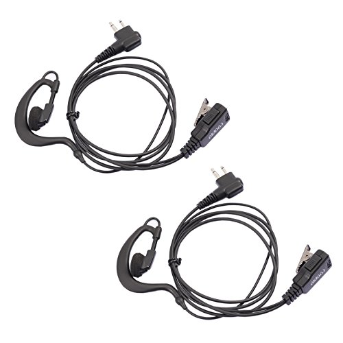 COODIO 2 x Motorola Radio Auriculares 2 Pin Forma G Micro-Auricular Micrófono Policía Microfono Seguridad y Bodyguard para Motorola CP040, CP140, Hytera, Midland Transceptor