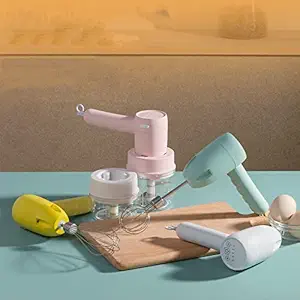 Lucario Hand Blender Electric Cordless Multifunction 3 in 1 Food Processor Mixer Food Chopper Egg Whisk Meat Grinder Garlic Masher