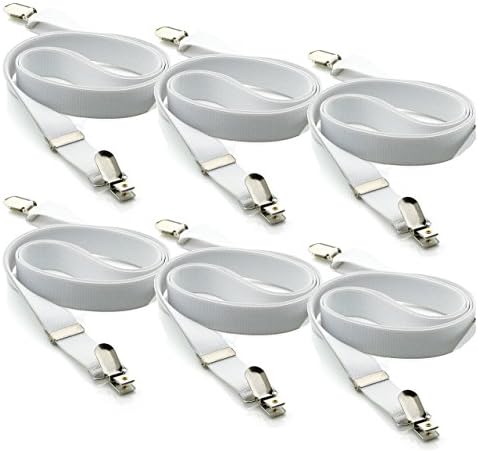 DESERMO Bedsheet Straps, Fasteners with extra stabile holder clips to keep Sheets in place I elastic up to 50 inches long I criss-cross adjustable Suspenders with Grippers for a better sleep (6 pcs)