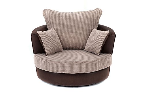 Dino Swivel Chair in Brown and Beige