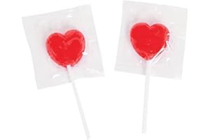 CandyFrizz Selection - Lecca Lecca a Forma di Cuore e Piatti - Confezioni da 200pz e 1kg - Perfetti per Ogni Occasione (Lecca Cuore Rosso 200pz)