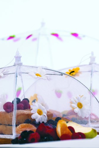 Epicurean Europe Fliegenhaube, Gänseblümchen-Design, 30 x 30 cm, Polyester mit Zinkrahmen, Weiß / Weiß / Gelb - 6