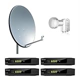 Opticum 4 Teilnehmer Komplettanlage HD AX 300 - 80cm Antenne...
