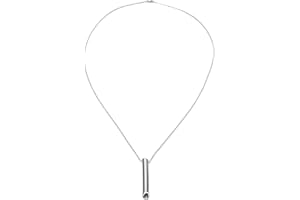 HOROPER Collar Consciente para Aliviar el Estrés, Collar de Respiración Consciente de Acero Inoxidable Que Reduce el Estrés, Collar Portátil con Silbato de Ansiedad para Mujeres Y Hombres(Plata)