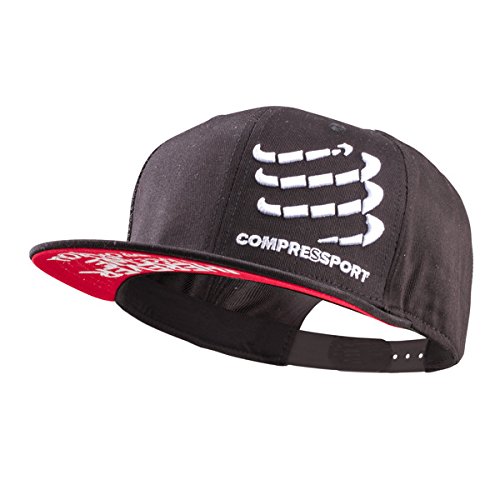 COMPRESSPORT Erwachsene Flat Base Cap, Schwarz, One Size