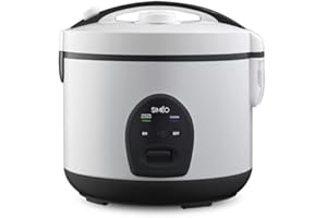 SIMEO SIMÉO, Cuiseur à riz 3L 500W avec maintien au chaud, panier vapeur, couvercle articulé, panneau de commande, idéal pour 16 portions, cuisson homogène et automatique - Gris