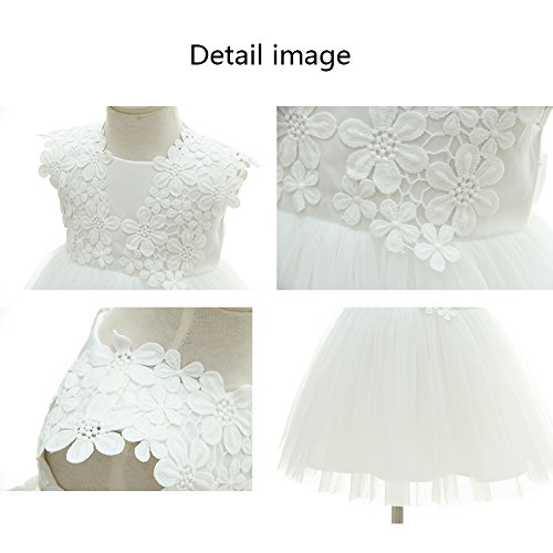 AHAHA Baby Mädchen Prinzessin Kleid Blumenmädchenkleid Taufkleid Festlich Kleid Hochzeit Partykleid Festzug Babybekleidung - 6