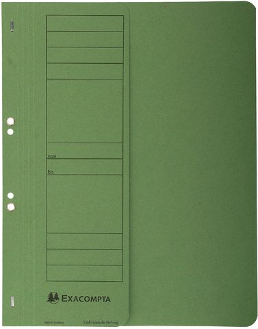 Exacompta 351625B Ösenhefter (Recycling-Karton, halbem Vorderdeckel Beschriftungsfeld, DIN A4) grün