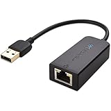 Cable Matters USB to Ethernet Adapter (USB 2.0 to Ethernet / USB to RJ45) Supporting 10 / 100 Mbps Ethernet Network in Black