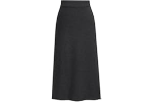 seiveini Jupe Femme Chaude Jupe en Tricot Taille Haute Jupe à Fentes Jupe Longue A-Line Taille Elastqiue Couleur Unie Midi Jupe Automne Hiver