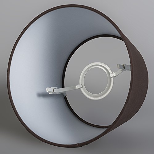 QAZQA Leinen Lampenschirm 25cm rund DS E27 leinen braun , Rund konisch Schirm Pendelleuchte, Schirm Stehleuchte, - 5