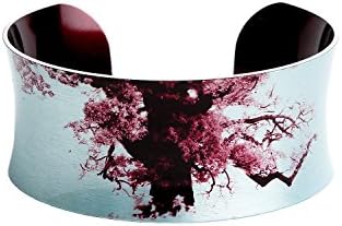 Handmade Cuff Bracelet - Ancient Oak Tree Duck Egg Blue - Aluminium Bohemian Jewellery - CB07