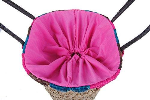Ibiza-Stroh-Korbtasche „La Playa“ natur, handgeflochten mit Innenfutter, Strandtasche, Shopper - 7