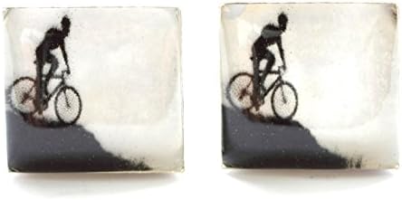 Handmade Mountain Bike Cufflinks (Antiqued Bronze)