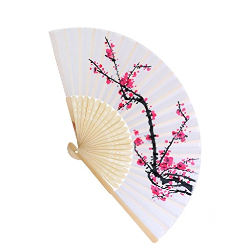 Da.Wa Chinois Eventail Femme Bambou Ventilateur à Main Pochette à Poche Pliante Ventilateur Eventail Pliable