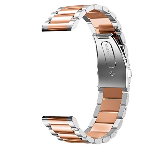 Preisvergleich Produktbild Happysdh Armband für Samsung Galaxy Watch 46mm, Smartwatch Zubehör Dreifarbiger Edelstahl Ersatzarmband Armbänder Smartwatch für Männer Frauen