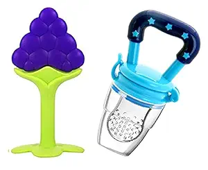WAHHSON Silicone BPA Free Natural Organic Nipple Teethers and Fruit Nibbler Feeder for Newborn Baby Boy - Baby Girl, Infant, Babies (Multicolor 8)